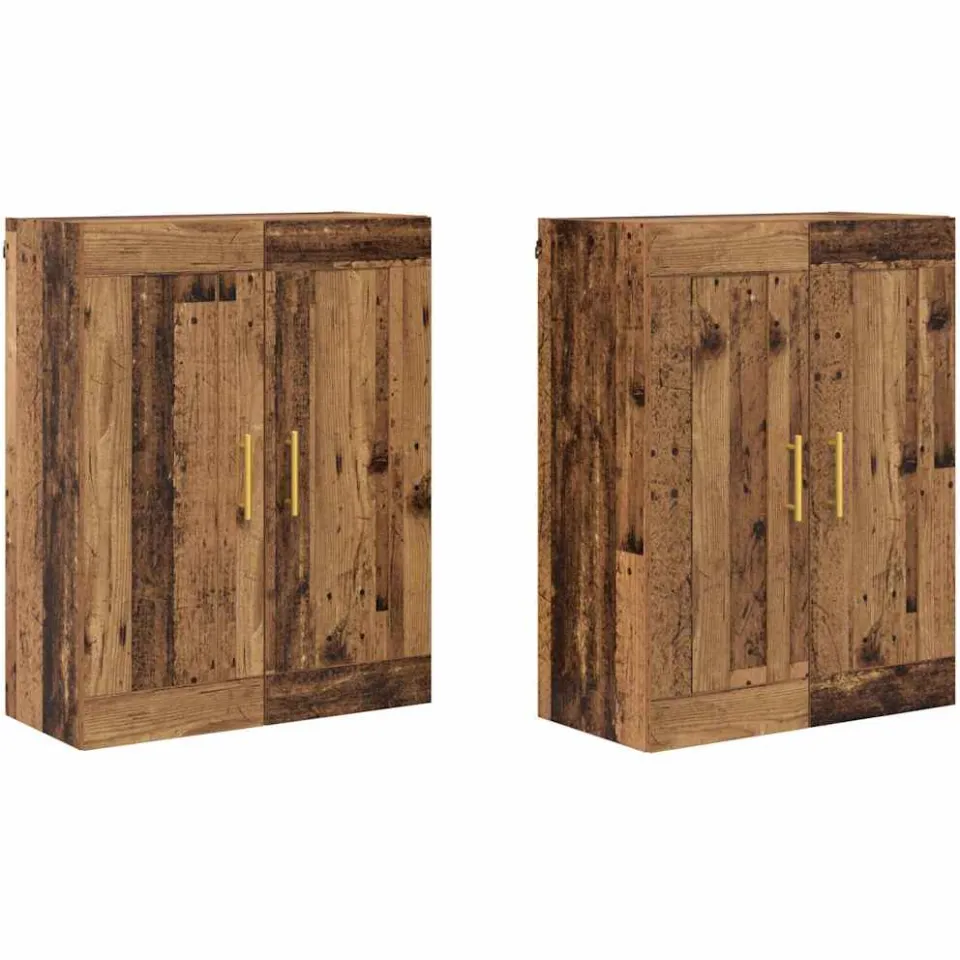 vidaXL Wandkast 2 st Oudhout 69,5 x 34 x 90 cm Bewerkt hout bruin, foto 3
