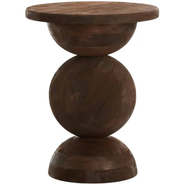 Light & Living Bijzettafel Mirto - Donkerbruin - Ø40cm - Modern