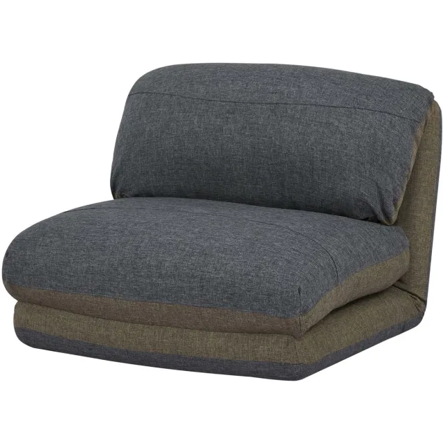 MCW Slaapbank MCW-E68, slaapbank functionele fauteuil inklapbare fauteuil, stof/textiel ~ kaki/donkergrijs