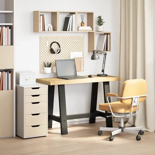 vidaXL Bureau NOAIN A-vormige poten 120x50x75 cm massief hout bruin, foto 2