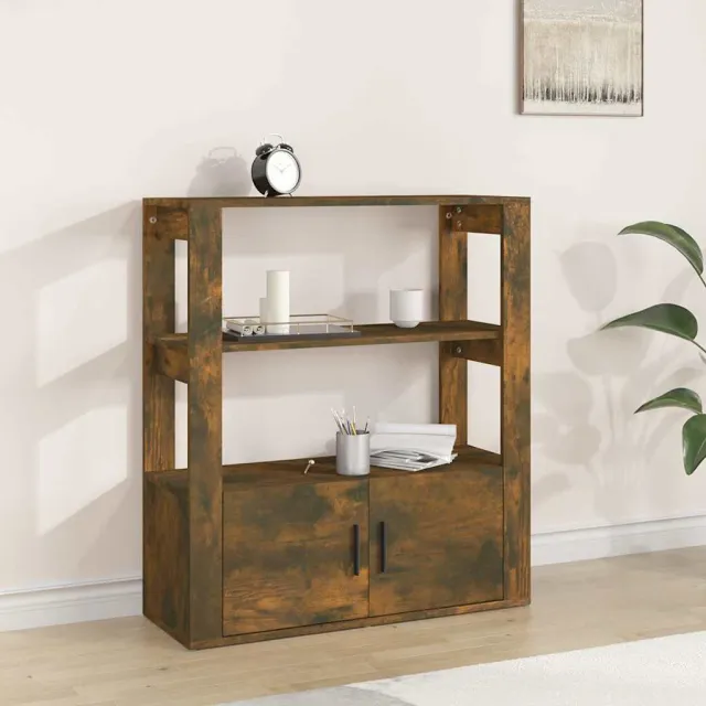 vidaXL Dressoir 80x30x90 cm bewerkt hout gerookt eikenkleurig, foto 2
