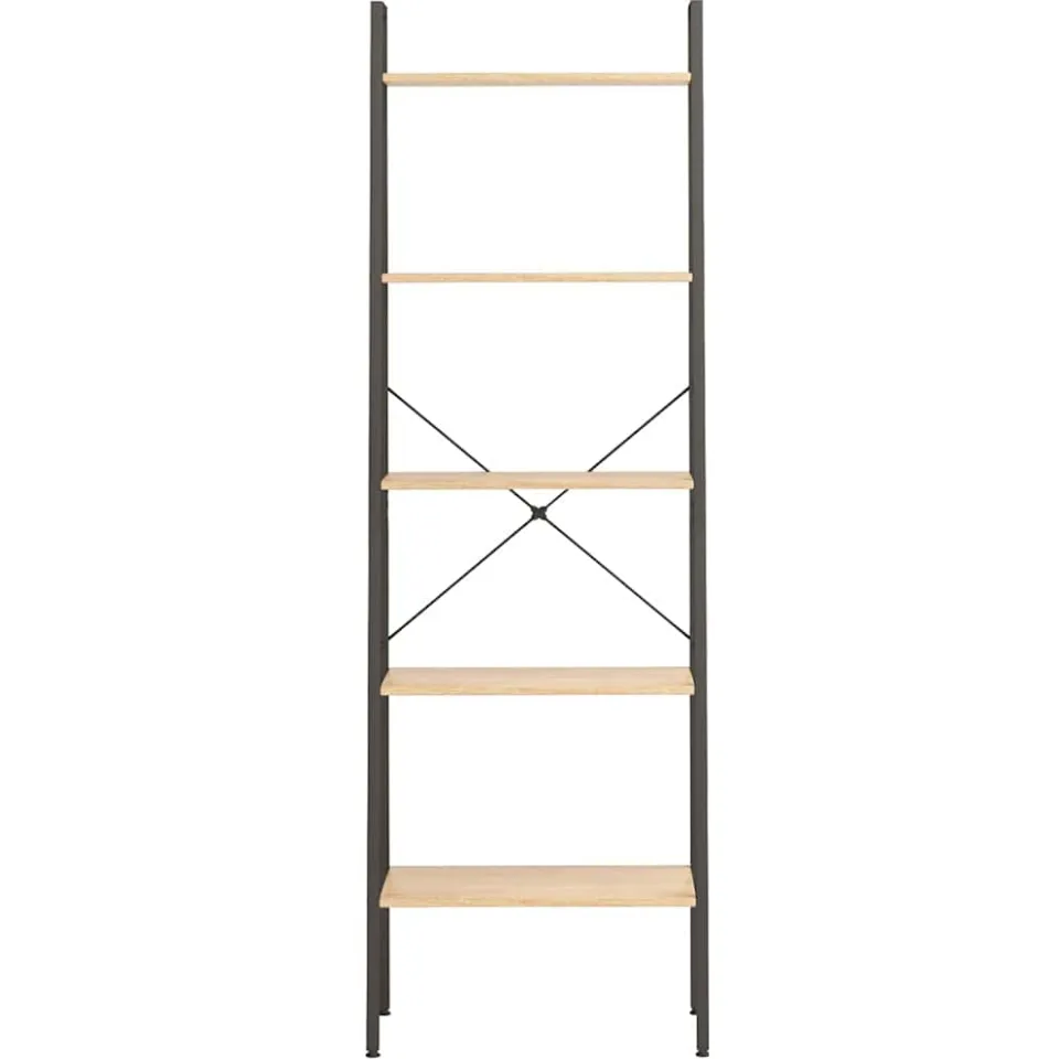 vidaXL Opbergmeubel met 5 lagen 56x35x174 cm lichtbruin en zwart