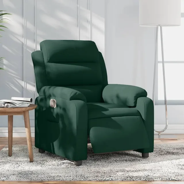 vidaXL Fauteuil verstelbaar elektrisch stof donkergroen