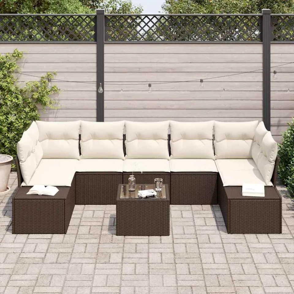 vidaXL Tuin Sofa Set 8 st Bruin poly rattan, foto 3