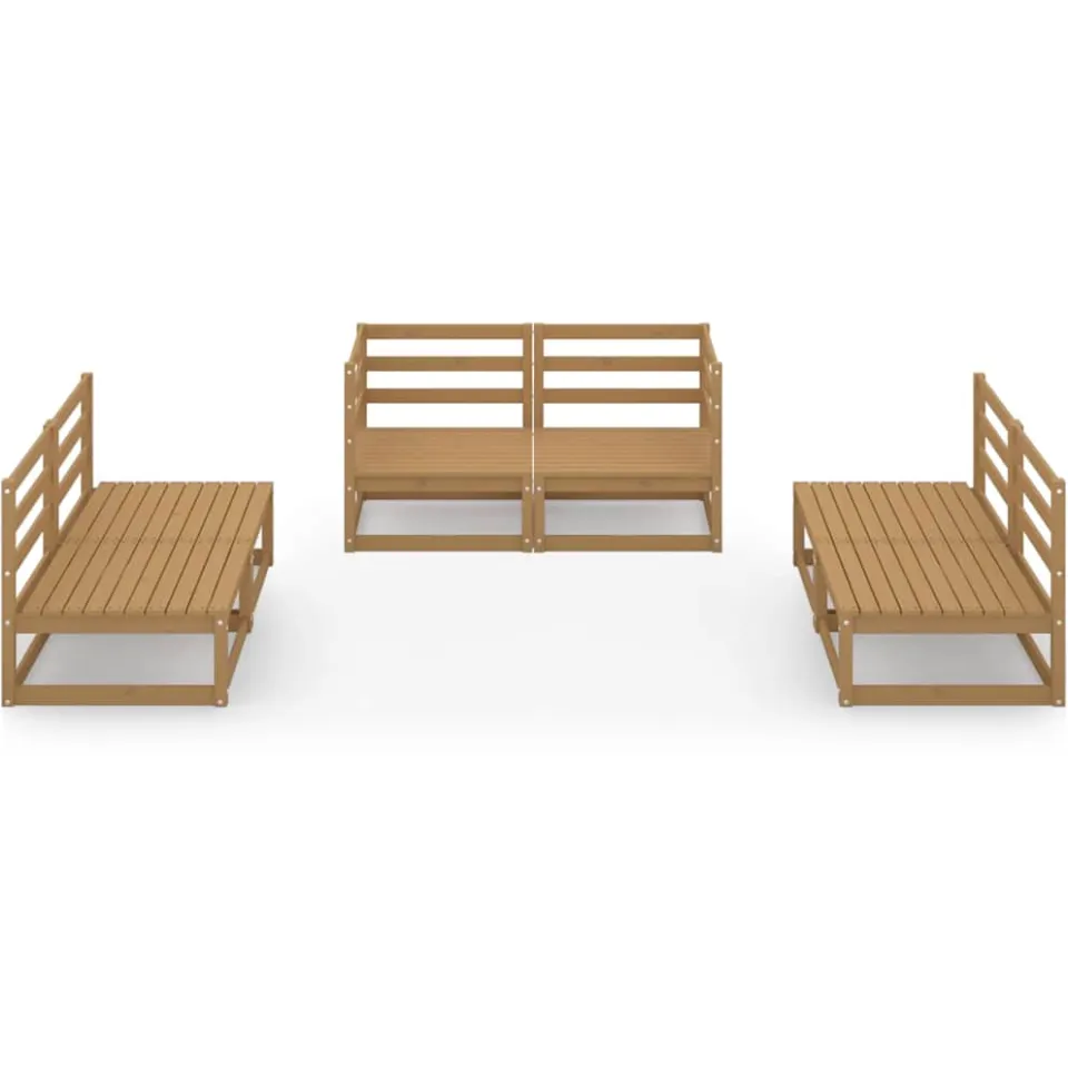 vidaXL 6-delige Loungeset massief grenenhout honingbruin bruin, foto 2