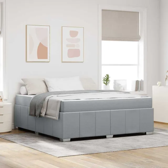 vidaXL Bedframe met matras Lichtgrijs 180 x 200 cm Stof grijs