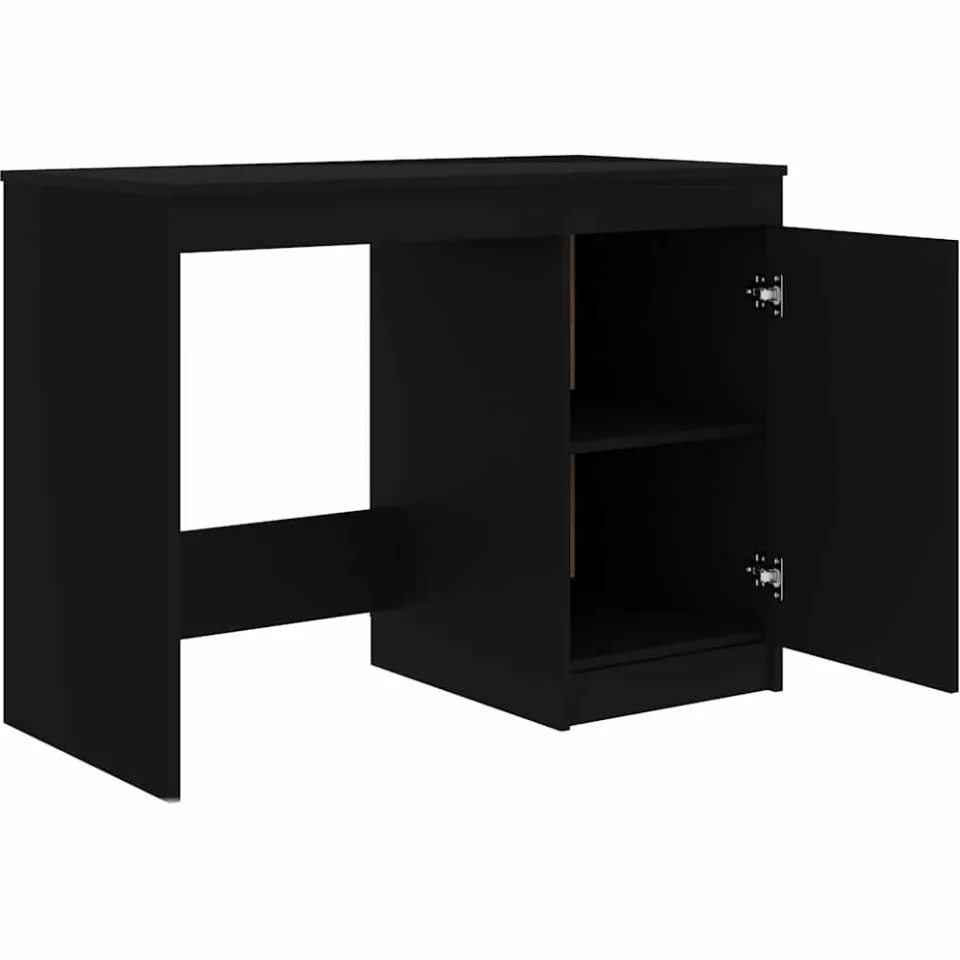 vidaXL Bureau 100x50x76 cm bewerkt hout zwart, foto 3