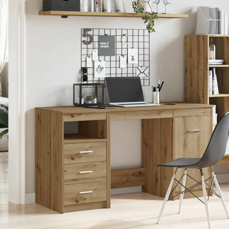 vidaXL Bureau met kast Artisan Oak Engineered Wood, foto 2
