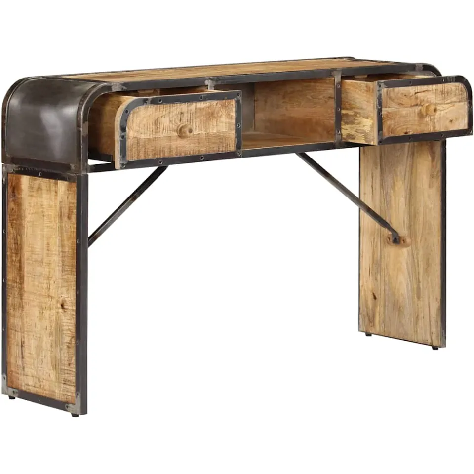 vidaXL Dressoir 120x30x75 cm massief mangohout bruin, foto 3