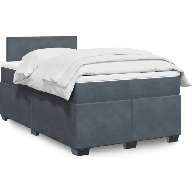 vidaXL Boxspring met matras fluweel donkergrijs 120x190 cm