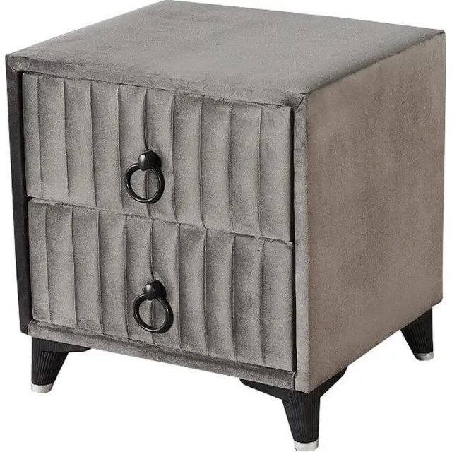 BSS Bedding Fluffy - Nachtkastje - Luxe Nachtkastje -Stijlvolle Grijze Bedside Tafel - Nachtkast Met Lade - Kasten - Slaapkamer Opbergmeubel voor Boxspring Bedden - Modern en Praktisch Design - 1 Stuk