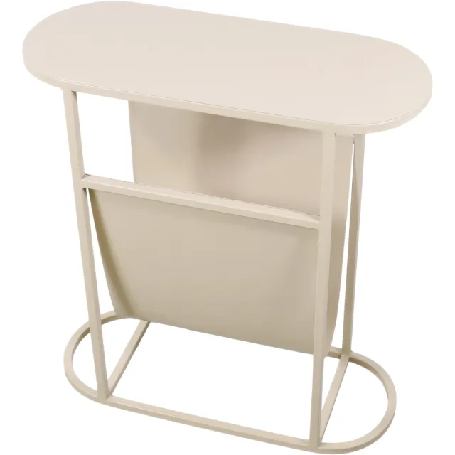 LOFT42 Frits Bijzettafel met Tijdschriften- of Krantenbak - Metaal - Beige - 50x20x55