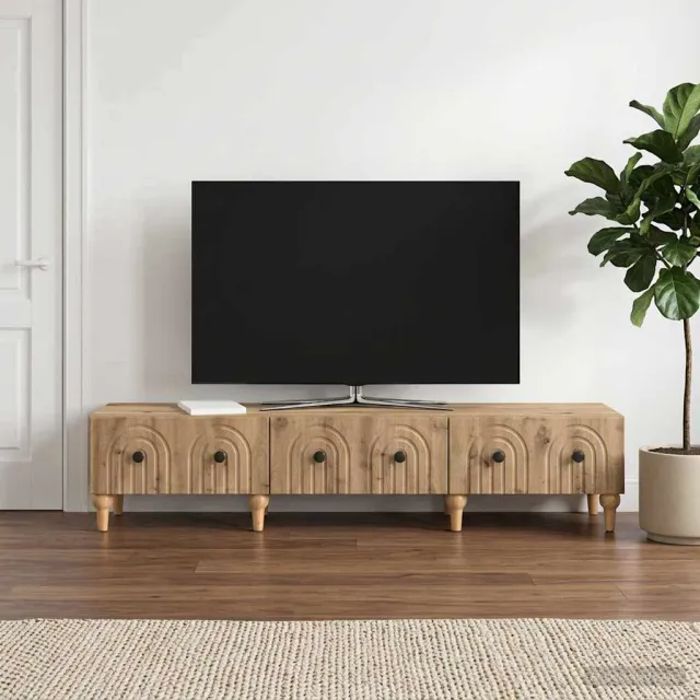 vidaXL TV-kast 147 x 34,5 x 30 cm Artisanaal eiken Bewerkt hout Bruin