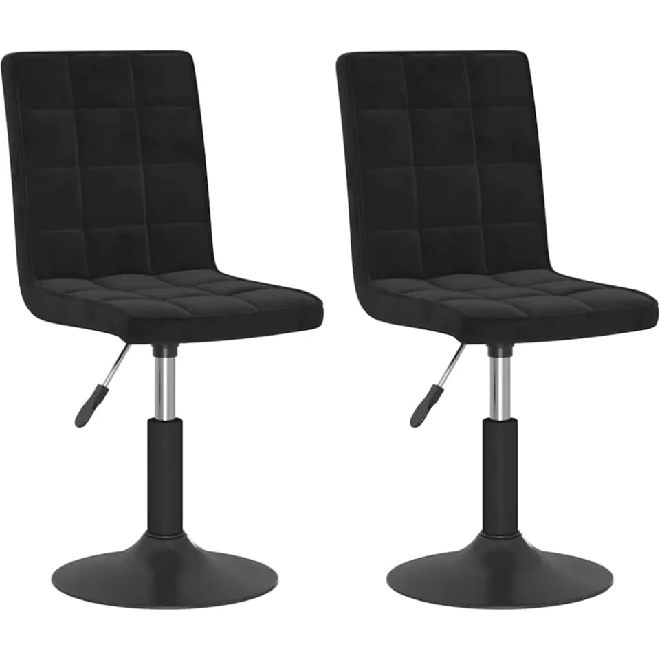 vidaXL Eetkamerstoelen draaibaar 2 st fluweel zwart, foto 3