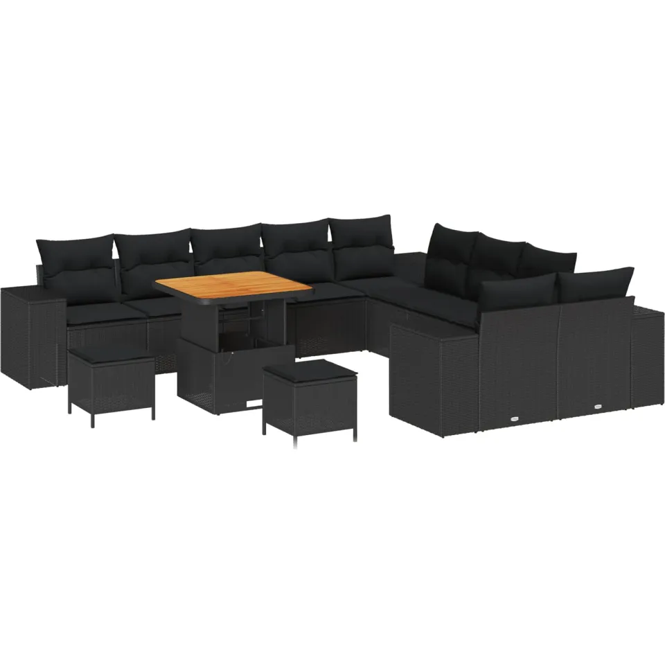 vidaXL Tuin Sofa Set 13 st Zwart poly rattan