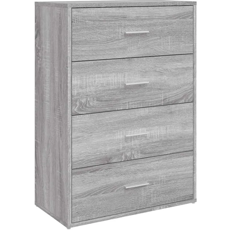 vidaXL Dressoir 60x31x84 cm bewerkt hout grijs sonoma eikenkleurig