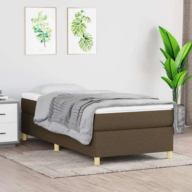 vidaXL Boxspring met matras stof donkerbruin 80x200 cm bruin