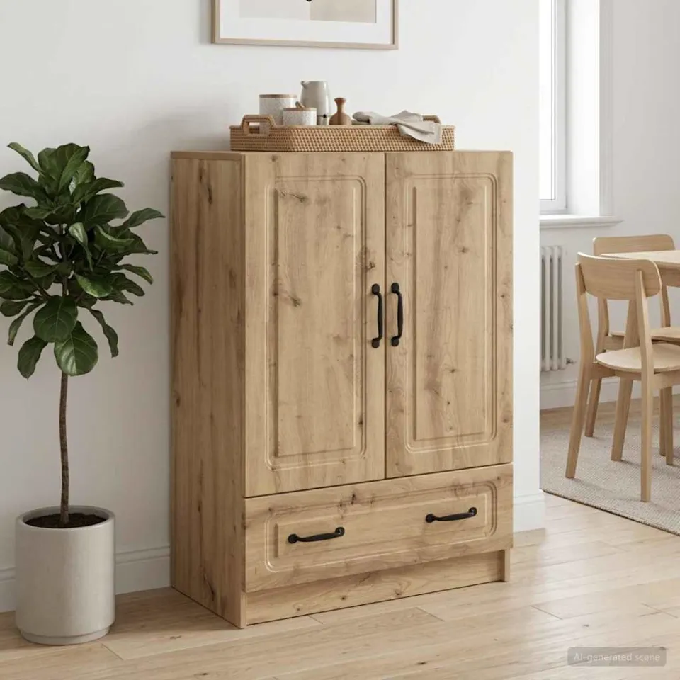 vidaXL Dressoir Artisanaal eiken 66 x 34,5 x 92 cm Bewerkt hout, foto 3