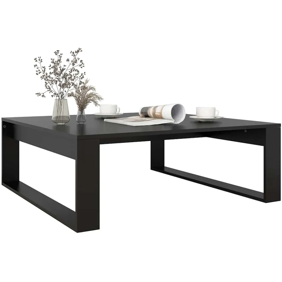 vidaXL Salontafel 100x100x35 cm bewerkt hout zwart