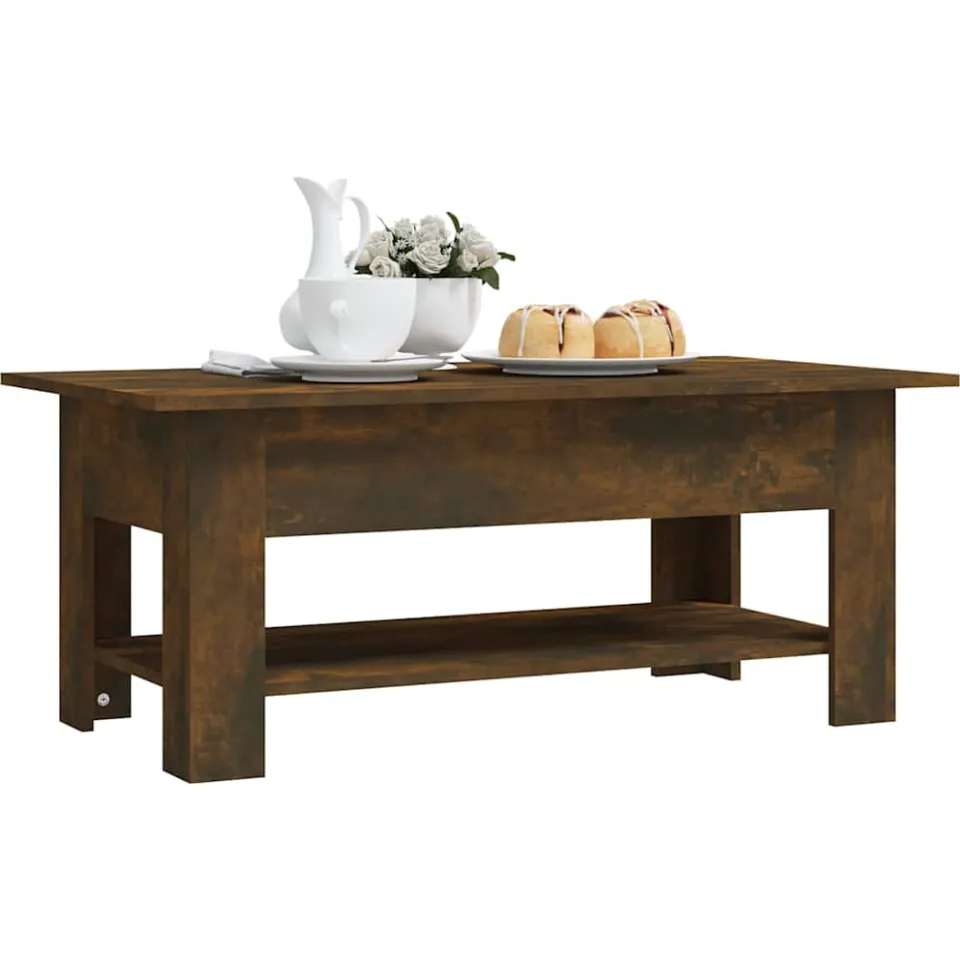 vidaXL Salontafel 102x55x42 cm bewerkt hout gerookt eikenkleurig, foto 3