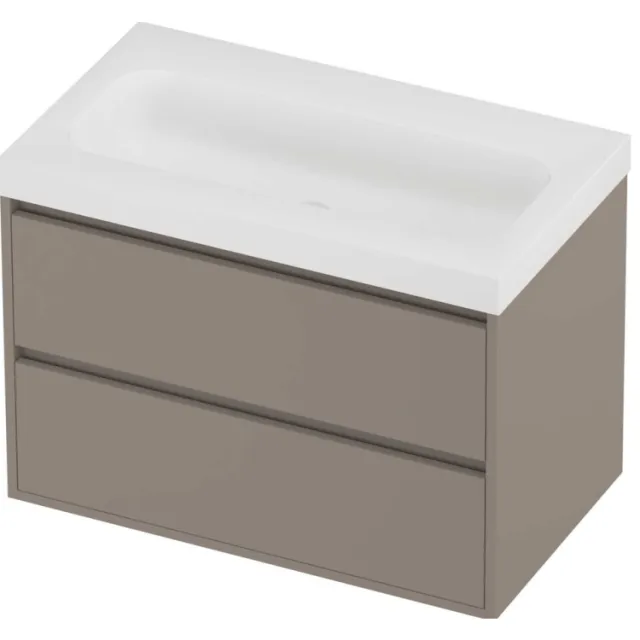 Proline Haga Badmeubelset Polystone Mezza 80x46x58 cm Mat White Clay Beige