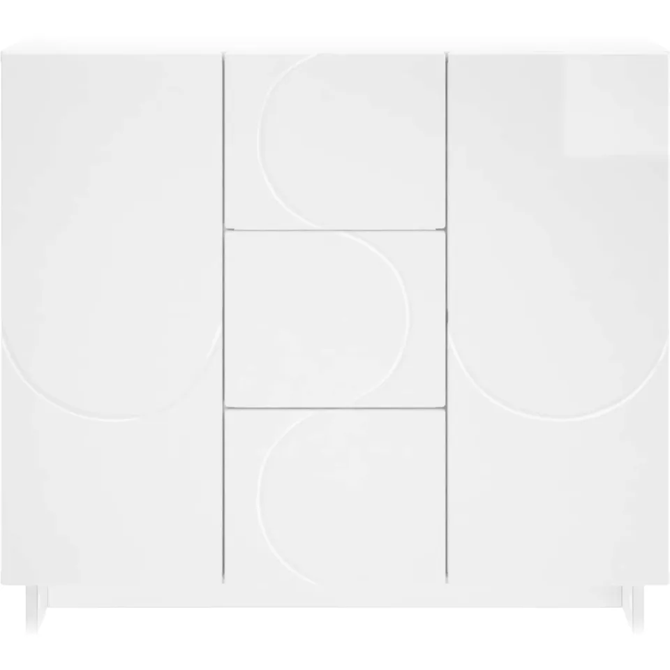 vidaXL Dressoir Hoogglans Wit 85,5 x 31 x 75 cm Bewerkt hout, foto 4