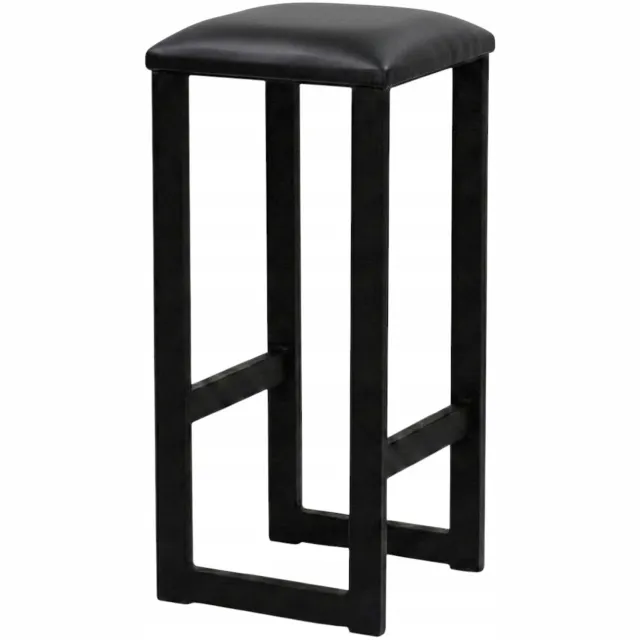 Taborecik Industriële Keuken Hoker 30x30x75 cm - Loft Stijl met Keuze Zitting Zwart
