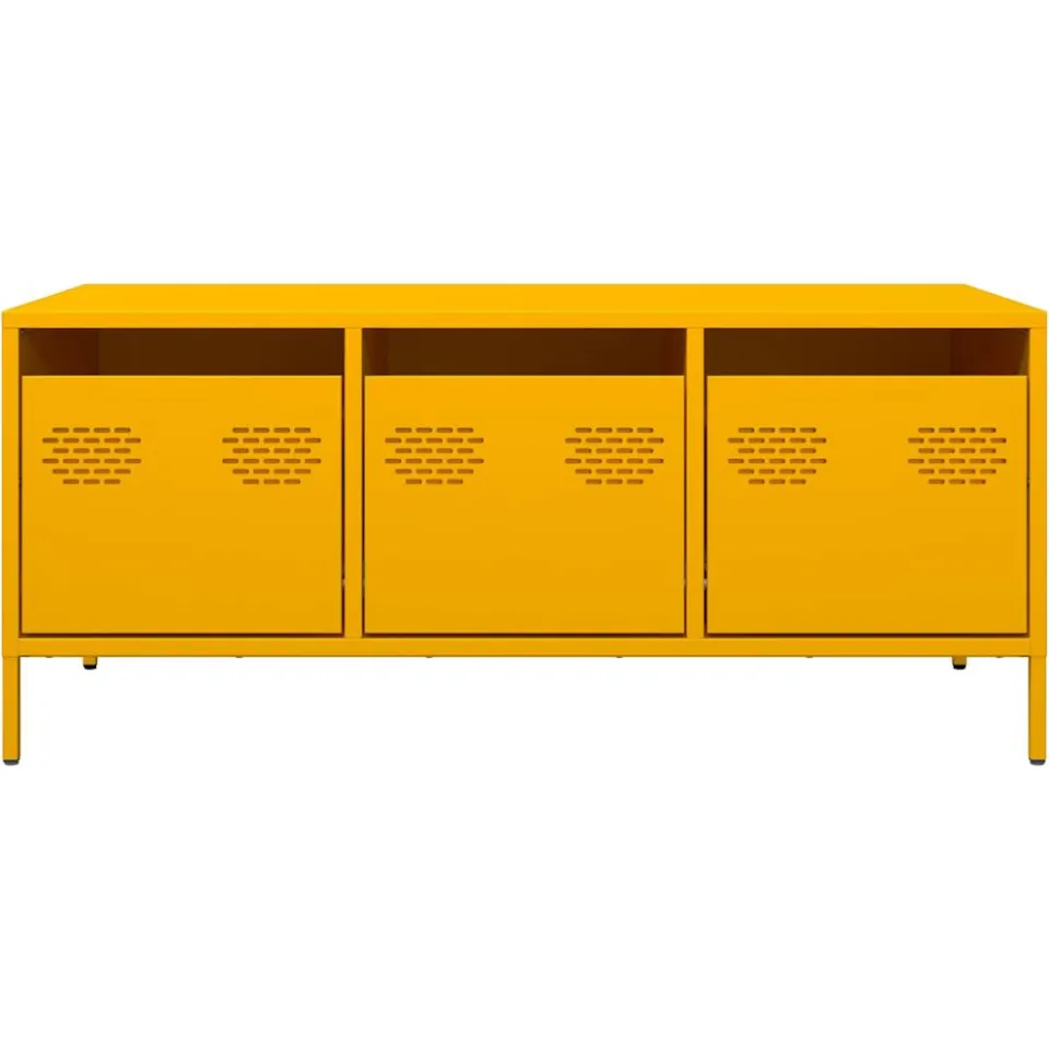 vidaXL Salontafel 101,5x50x43,5 cm koudgewalst staal mosterdgeel, foto 4