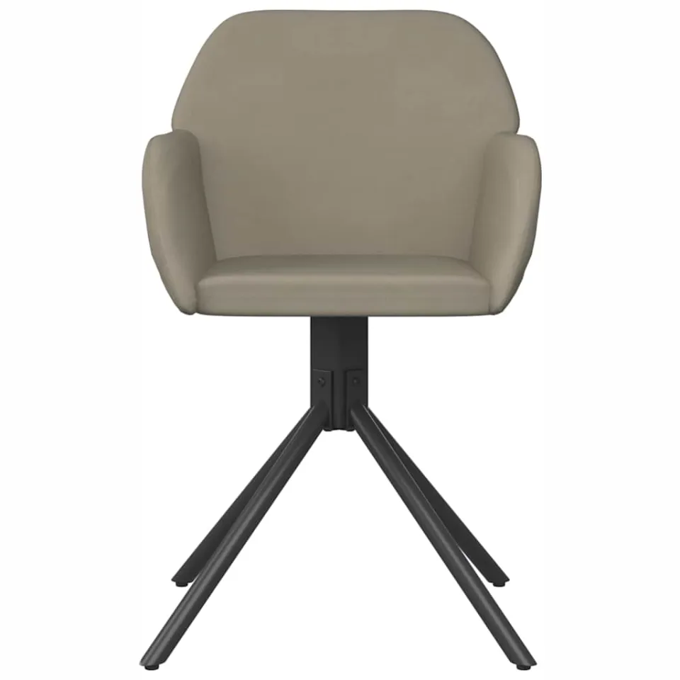 vidaXL Eetkamerstoelen draaibaar 2 st fluweel lichtgrijs grijs, foto 4