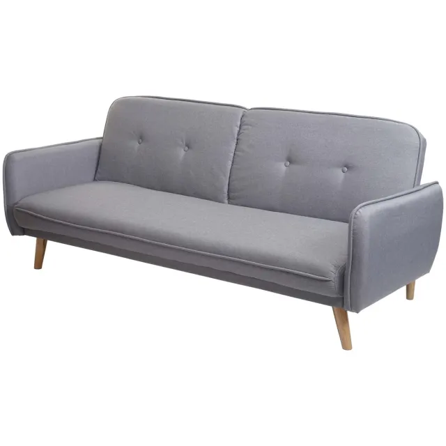 MCW Slaapbank MCW-J18, bank uitklapbare slaapbank logeerbed, slaapfunctie stof/textiel 185cm ~ grijs