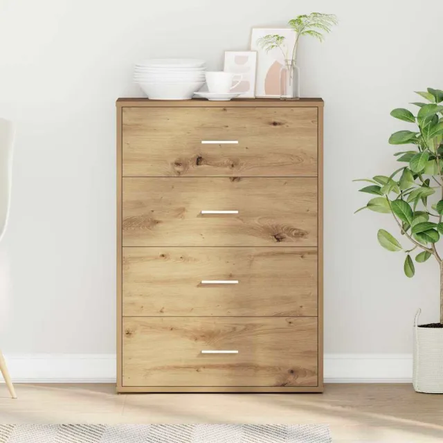vidaXL Dressoir Artisan Eiken 60 x 31 x 84 cm Bewerkt hout