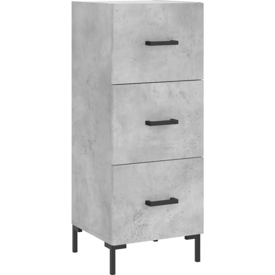 vidaXL Dressoir 34,5x34x90 cm bewerkt hout betongrijs grijs, foto 3