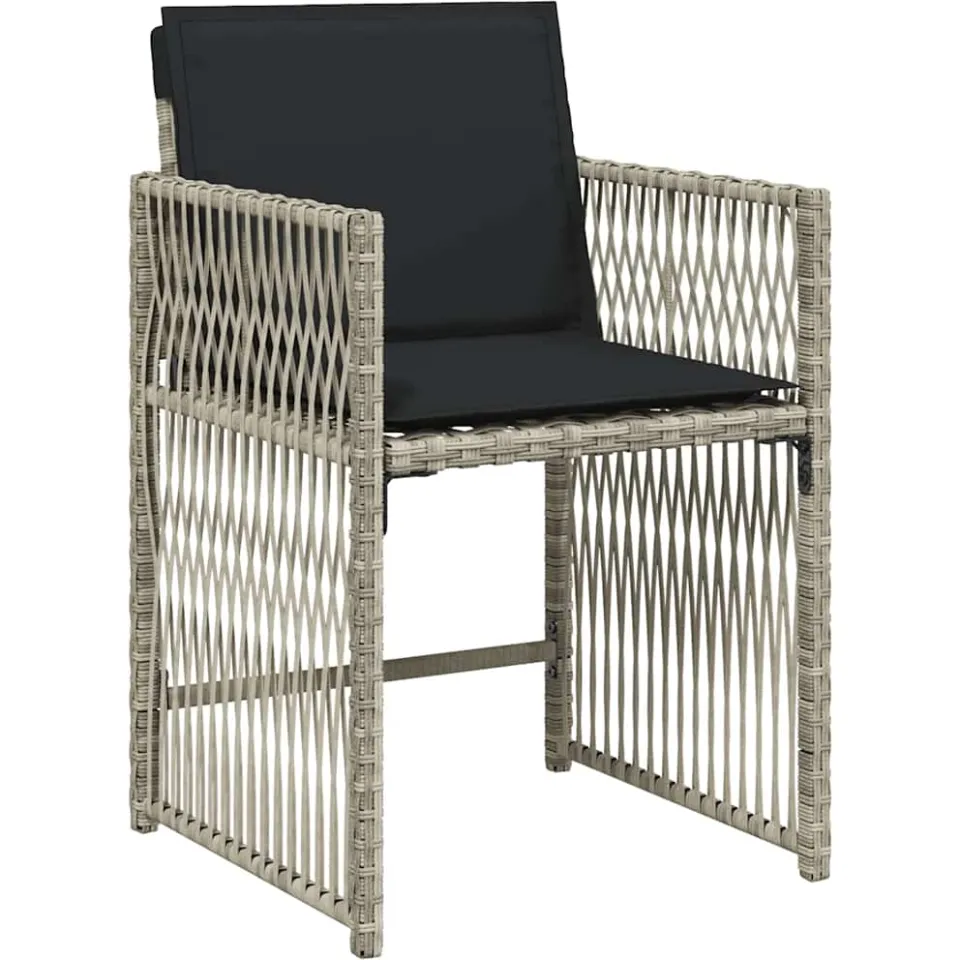 vidaXL 13-delige Tuinset met kussens poly rattan lichtgrijs grijs, foto 4