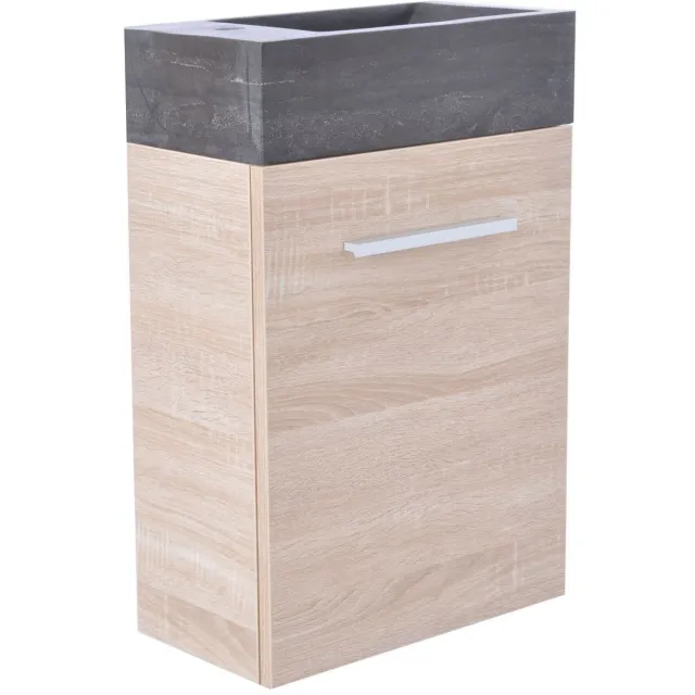 Wiesbaden Fonteinkast Vision met Hardstenen Fontein 40cm Licht Eiken