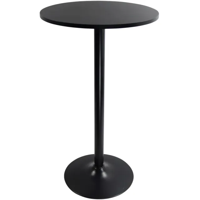 Ibenzoa Stijlvolle Ronde Hoge Tafel voor Moderne Interieurs, Ideaal voor Keuken en Woonkamer Gebruik Zwart