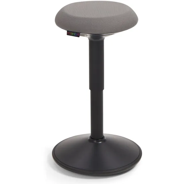 Wobblez Savvy Wiebelkruk - in hoogte verstelbare bureaukruk van 40-60 cm - Antraciet zitting Zwart frame