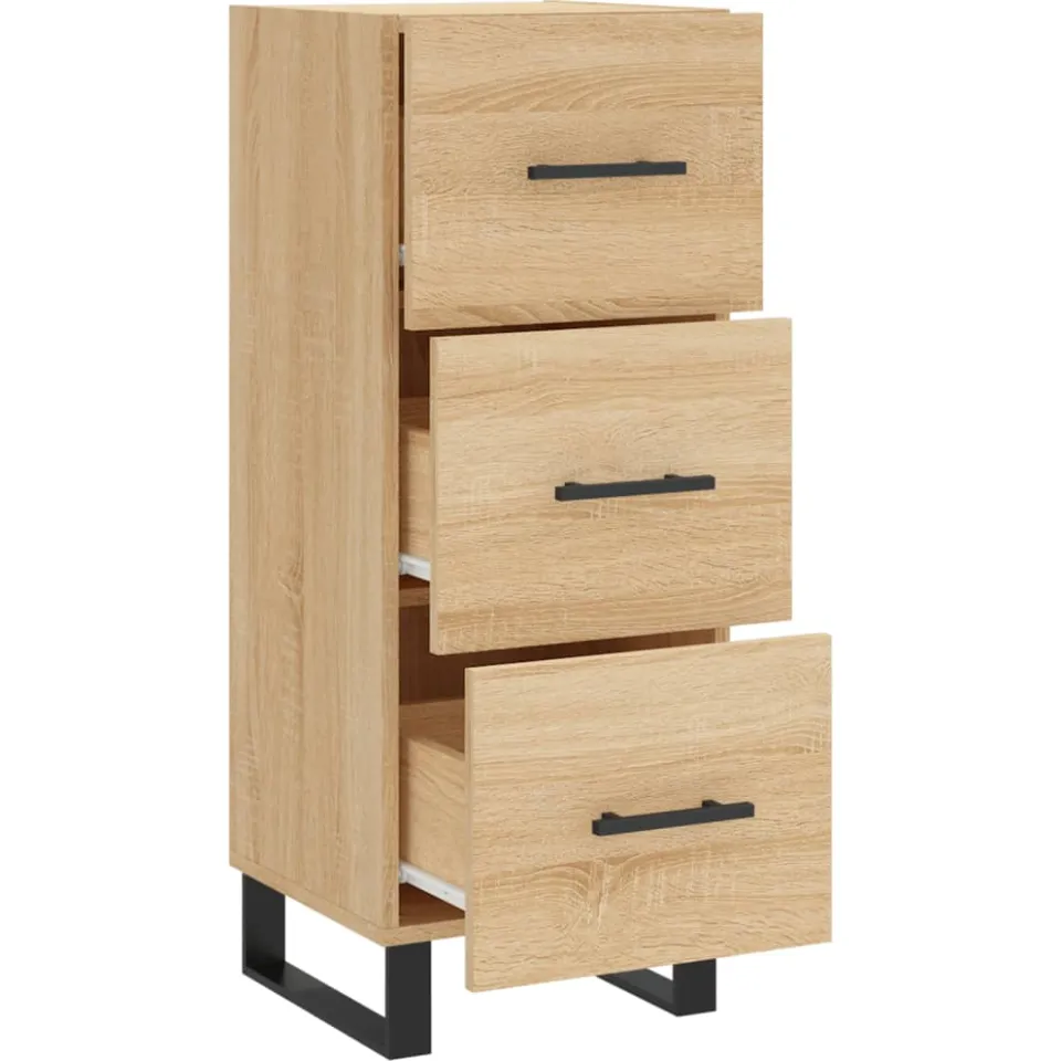 vidaXL Dressoir 34,5x34x90 cm bewerkt hout sonoma eiken Bruin