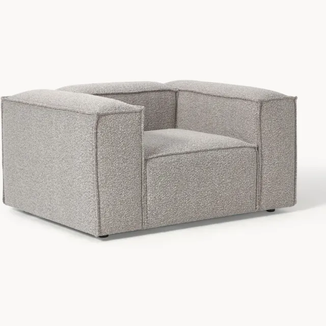Westwing Collection Bouclé fauteuil Lennon Taupe