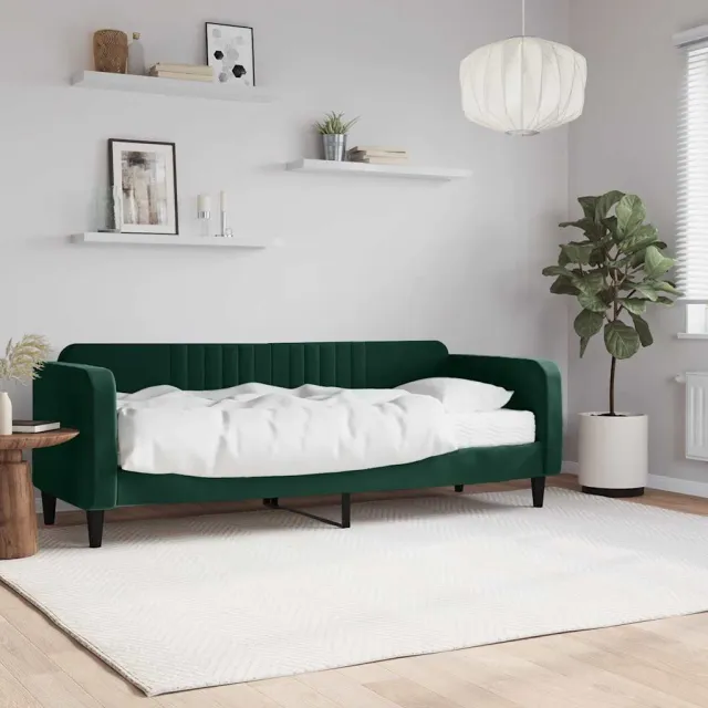 vidaXL Slaapbank met matras 80x200 cm fluweel donkergroen