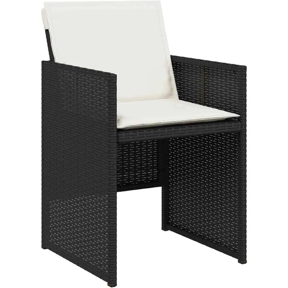 vidaXL 15-delige Tuinset met kussens poly rattan zwart