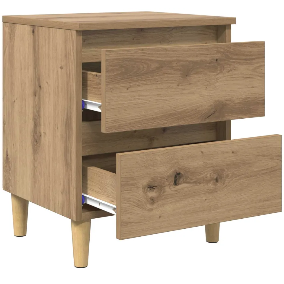 vidaXL Bedkast Artisan Eiken 40 x 35 x 50 cm Bewerkt hout, foto 3