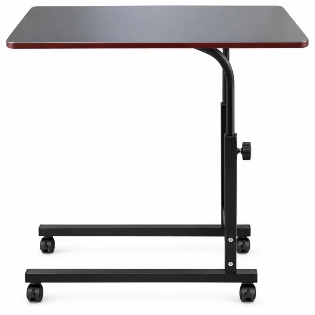 Noventra Bedtafel – Verstelbare Bedtafel op Wielen 60-85 cm – Laptoptafel voor Bed en Bank – Verrijdbare Bijzettafel – 40 x 60 cm – Bruin zwart/houtlook