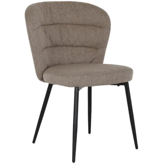 Set van 2 - Nest of Nora Eetkamerstoelen Lilly - Comfortabele Stof - Klei lichtbruin