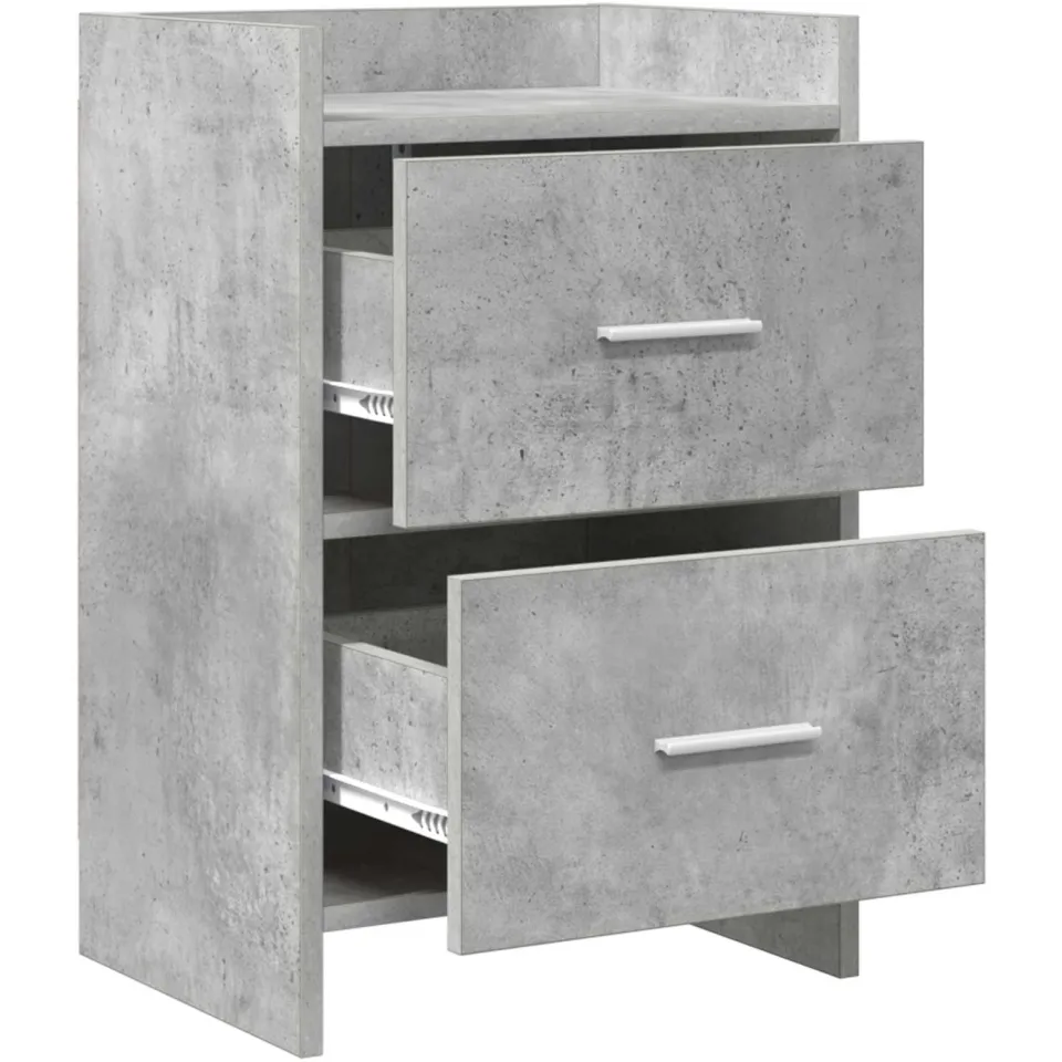 vidaXL Nachtkastjes Betongrijs 40 x 30 x 60 cm Bewerkt hout grijs, foto 3