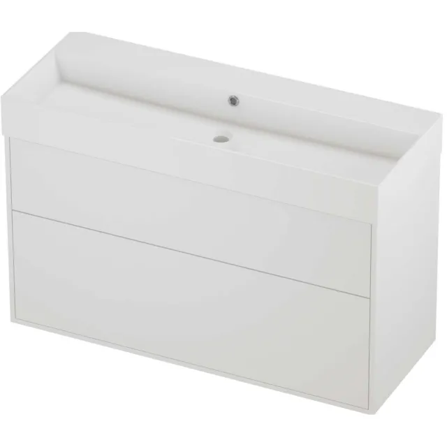 Proline Zara Badmeubelset Porselein Loft 2 Laden 120x46x78 cm Glans Wit Mat White Mat Wit