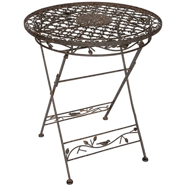 ‎DanDiBo DanDiBo Avis Bistrotafel rond - Bruin antiek metaal - 70 cm