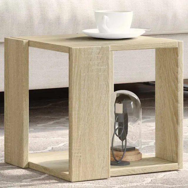 vidaXL Salontafel 32x32x30 cm bewerkt hout sonoma eikenkleurig, foto 2