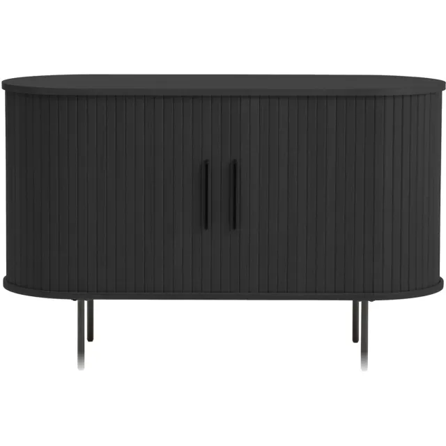 Hygge Interiors Dressoir Nola - eikenfineer zwart - 120x45x76 cm - 2 deuren