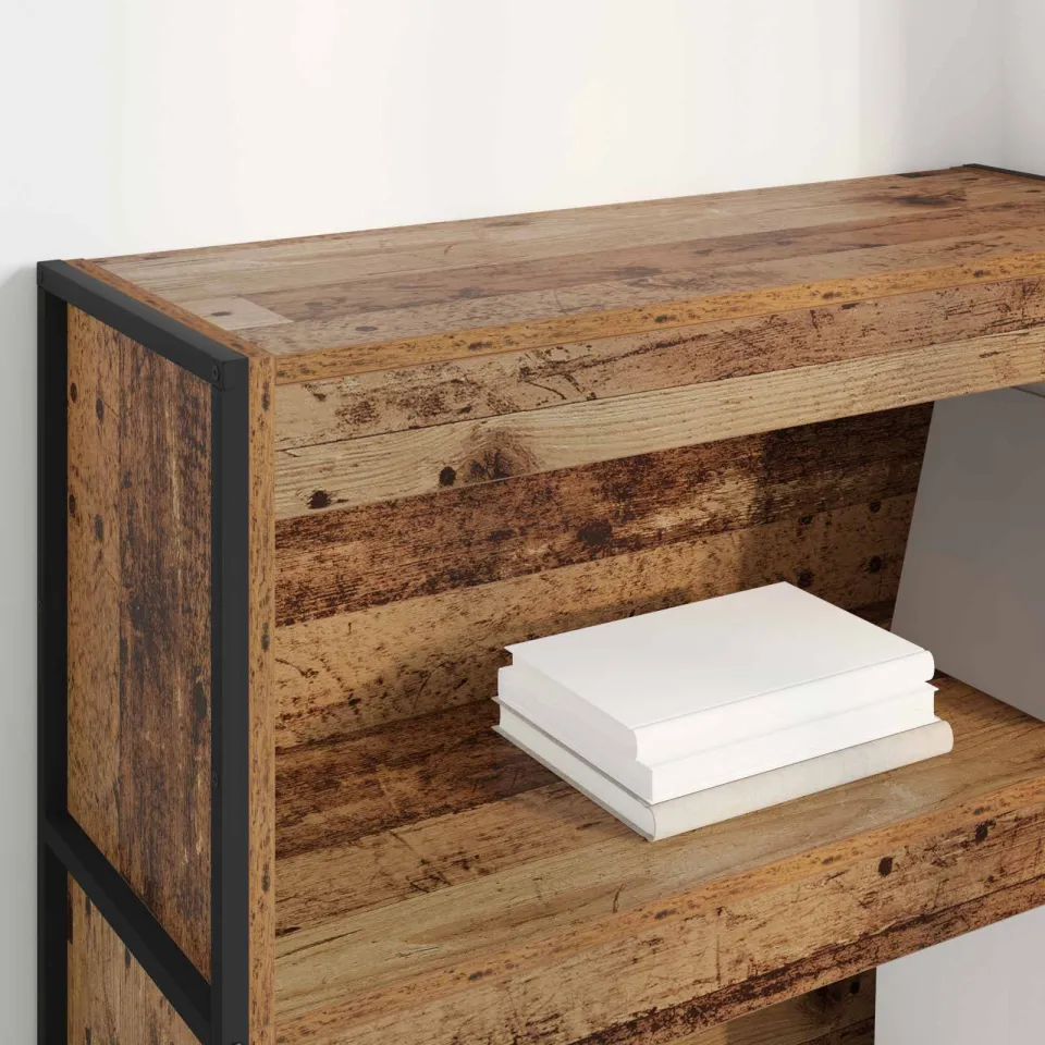 vidaXL Boekenkast 80 x 30 x 121 cm Bewerkt hout Oud Hout bruin, foto 4