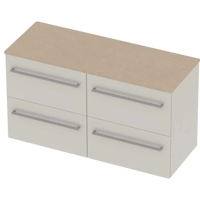 Basic-Line Deck 46 Badmeubelset Voor Grepen 120x46x66 cm D46ssdhw2x60 Ice White Sand Stone Beige